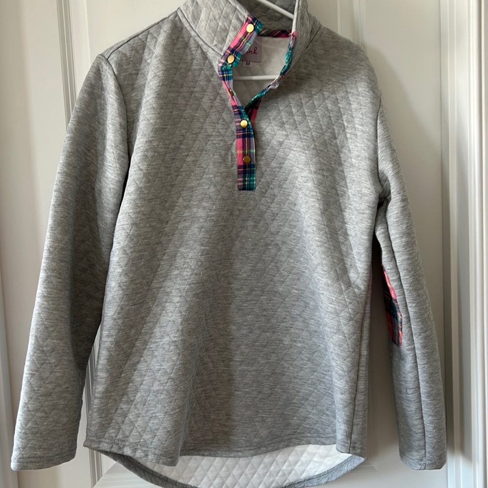 Plaid quilted sweatshirt